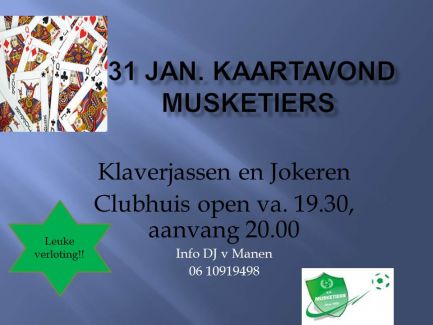 31 januari: kaartavond!