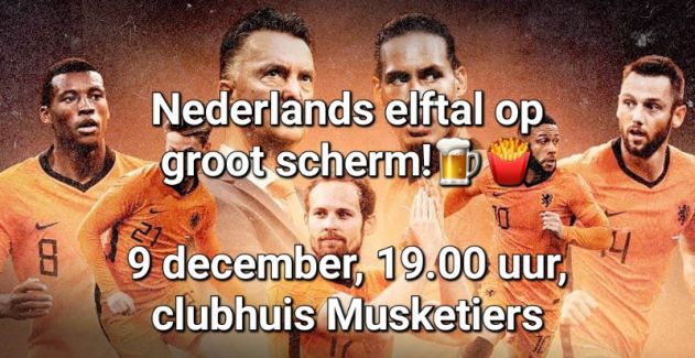 NL elftal op groot scherm